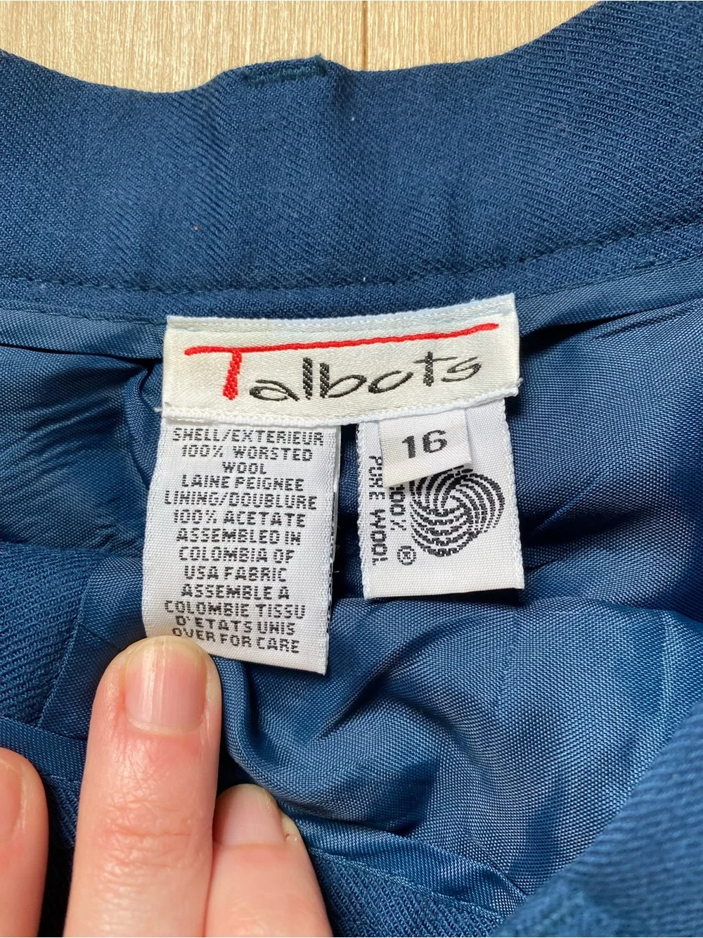 Talbots Classic Double-Breasted Navy Blazer & Trousers Set Size 16